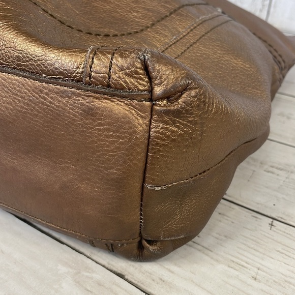 Fossil Bronze Metallic Large Hobo Tote - Picture 8 of 17